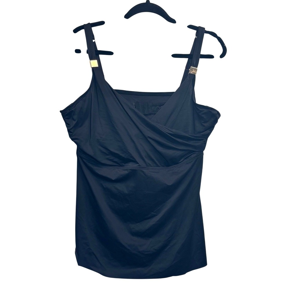 Miraclesuit Tankini Top Women 40DD Black Underwire Slimming Classic XL‎ XXL